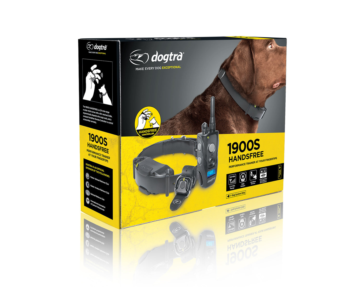 Dogtra 1900S – Ergonomic 3/4-Mile IPX9K Waterproof High-Output Remote Dog Training E-Collar